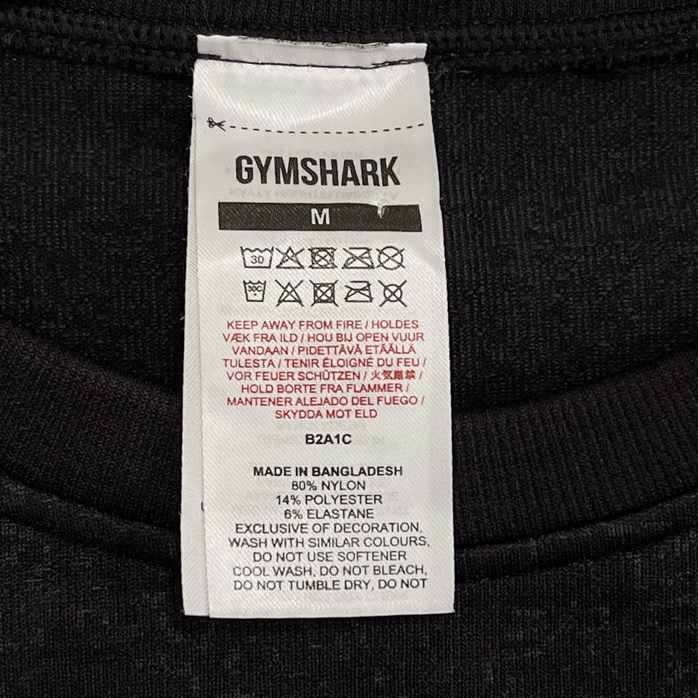 Adapt Fleck Seamless Long Sleeve Crop Top Crew Neck Activewear Tops Black Medium - Picture 5 of 9